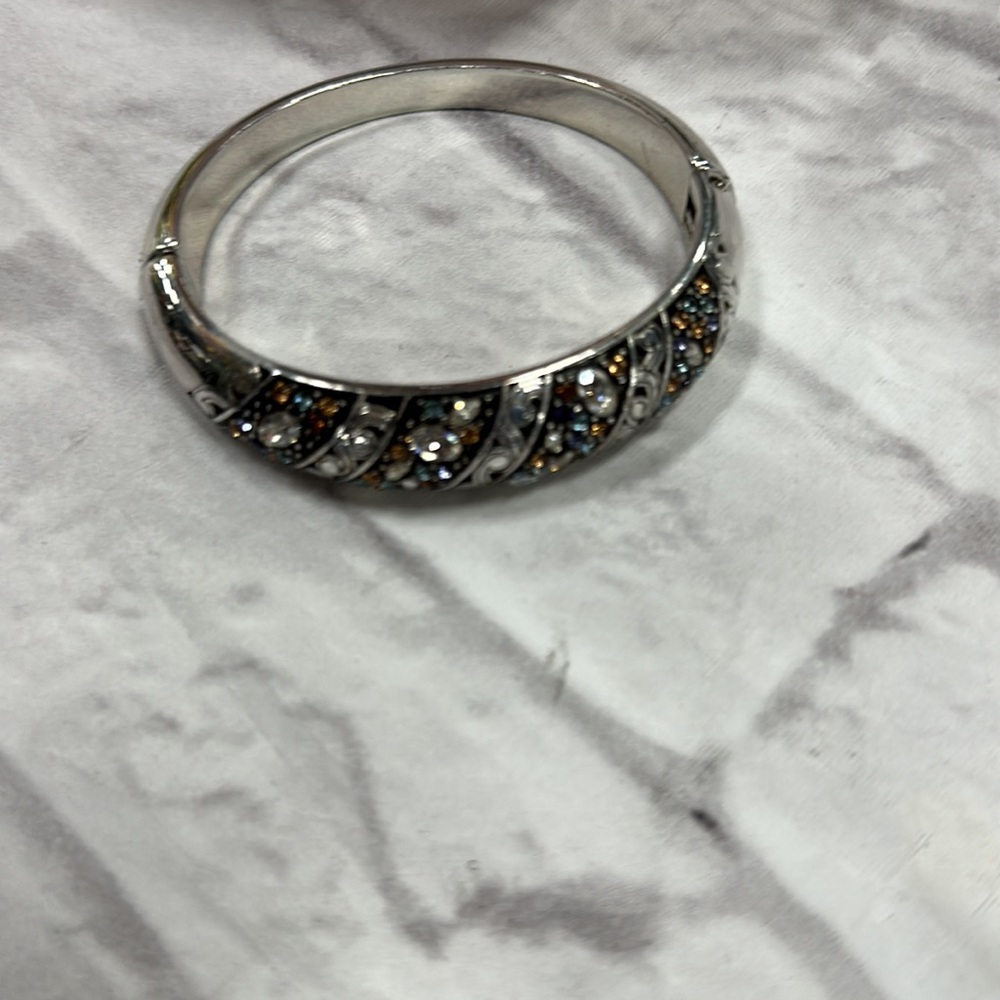 Brighton Multi Colored Rhinestone Silver Tone Ban… - image 2